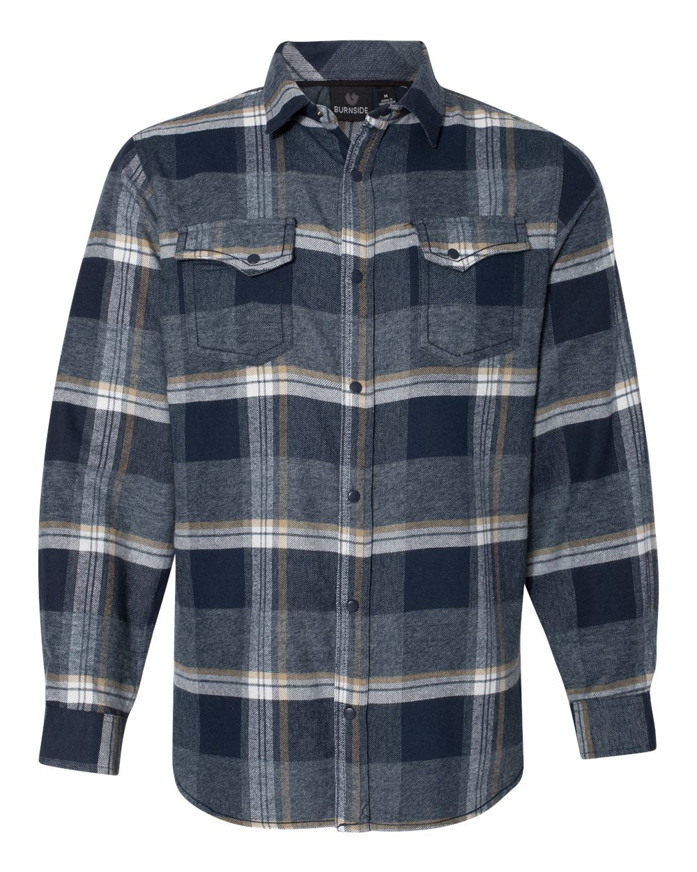 Burnside - Snap Front Long Sleeve Plaid Flannel Shirt - 8219