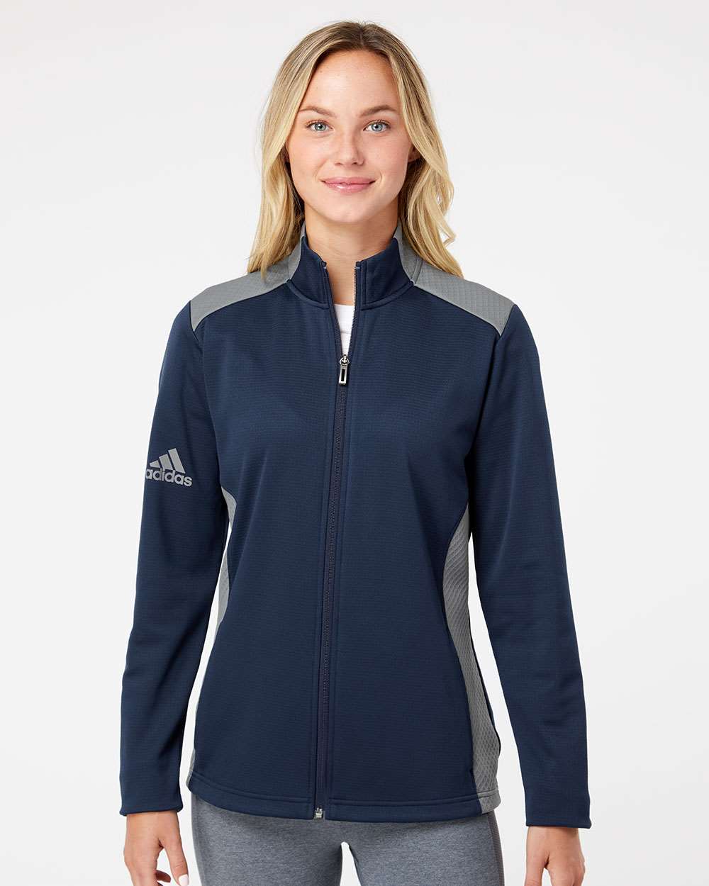 Adidas - Women's Textured Mixed Media Full-Zip Jacket - A529