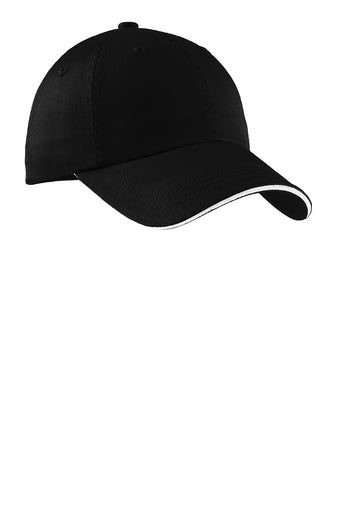 Port Authority® Sandwich Bill Cap with Striped Closure
