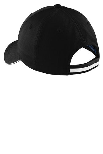 Port Authority® Sandwich Bill Cap with Striped Closure