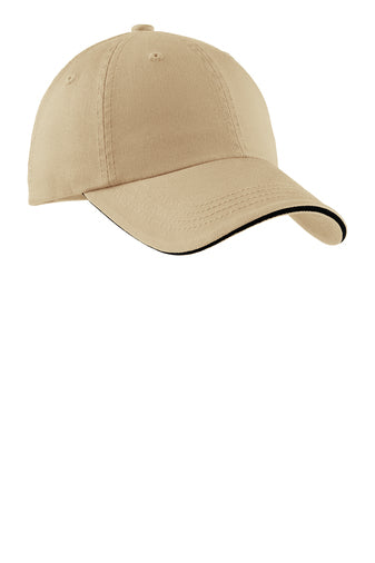 Port Authority® Sandwich Bill Cap with Striped Closure