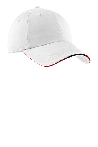 Port Authority® Sandwich Bill Cap with Striped Closure