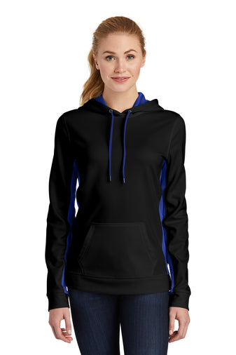 Sport-Tek® Ladies Sport-Wick® Fleece Colorblock Hooded Pullover