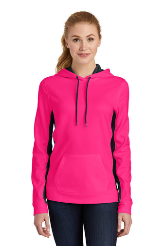 Sport-Tek® Ladies Sport-Wick® Fleece Colorblock Hooded Pullover