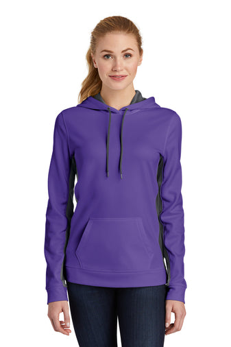 Sport-Tek® Ladies Sport-Wick® Fleece Colorblock Hooded Pullover