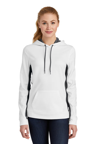 Sport-Tek® Ladies Sport-Wick® Fleece Colorblock Hooded Pullover