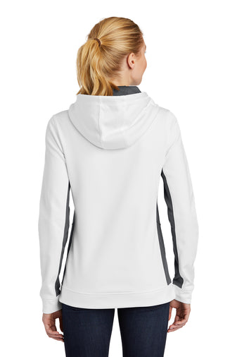 Sport-Tek® Ladies Sport-Wick® Fleece Colorblock Hooded Pullover