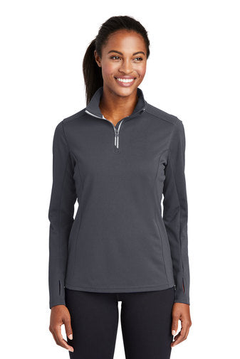 Sport-Tek® Ladies Sport-Wick® Textured 1/4-Zip Pullover