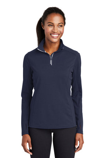 Sport-Tek® Ladies Sport-Wick® Textured 1/4-Zip Pullover