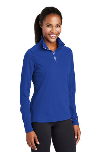 Sport-Tek® Ladies Sport-Wick® Textured 1/4-Zip Pullover