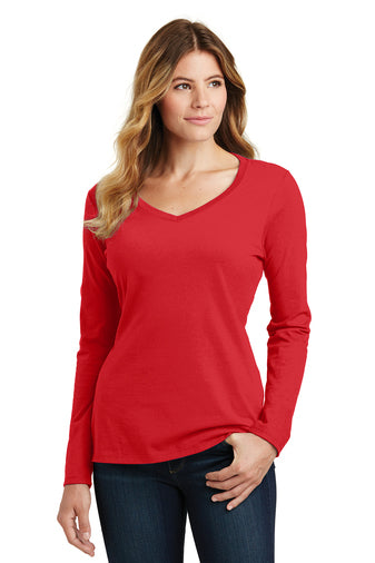 Port & Company® Ladies Long Sleeve Fan Favorite™ V-Neck Tee