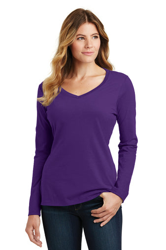 Port & Company® Ladies Long Sleeve Fan Favorite™ V-Neck Tee