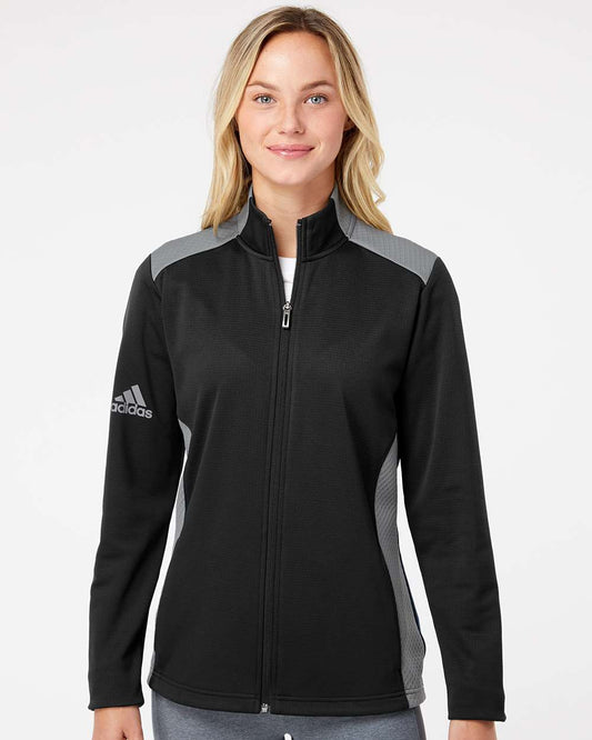 Adidas - Women's Textured Mixed Media Full-Zip Jacket - A529