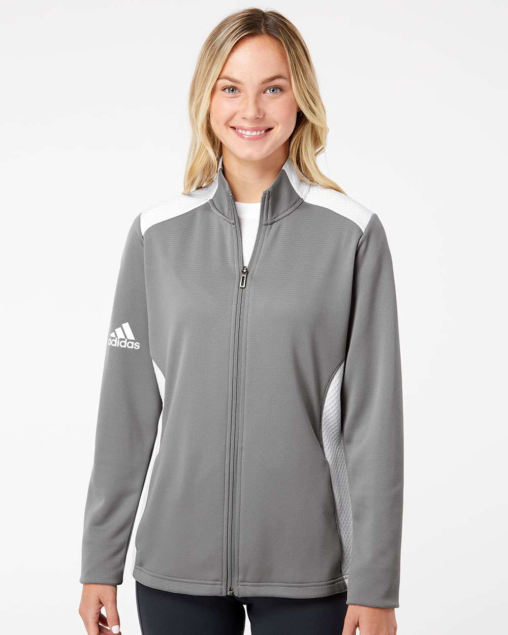 Adidas - Women's Textured Mixed Media Full-Zip Jacket - A529